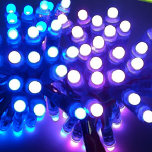 WS2801IC 12mm diffused thin digital rgb led pixels 50 PCS/String